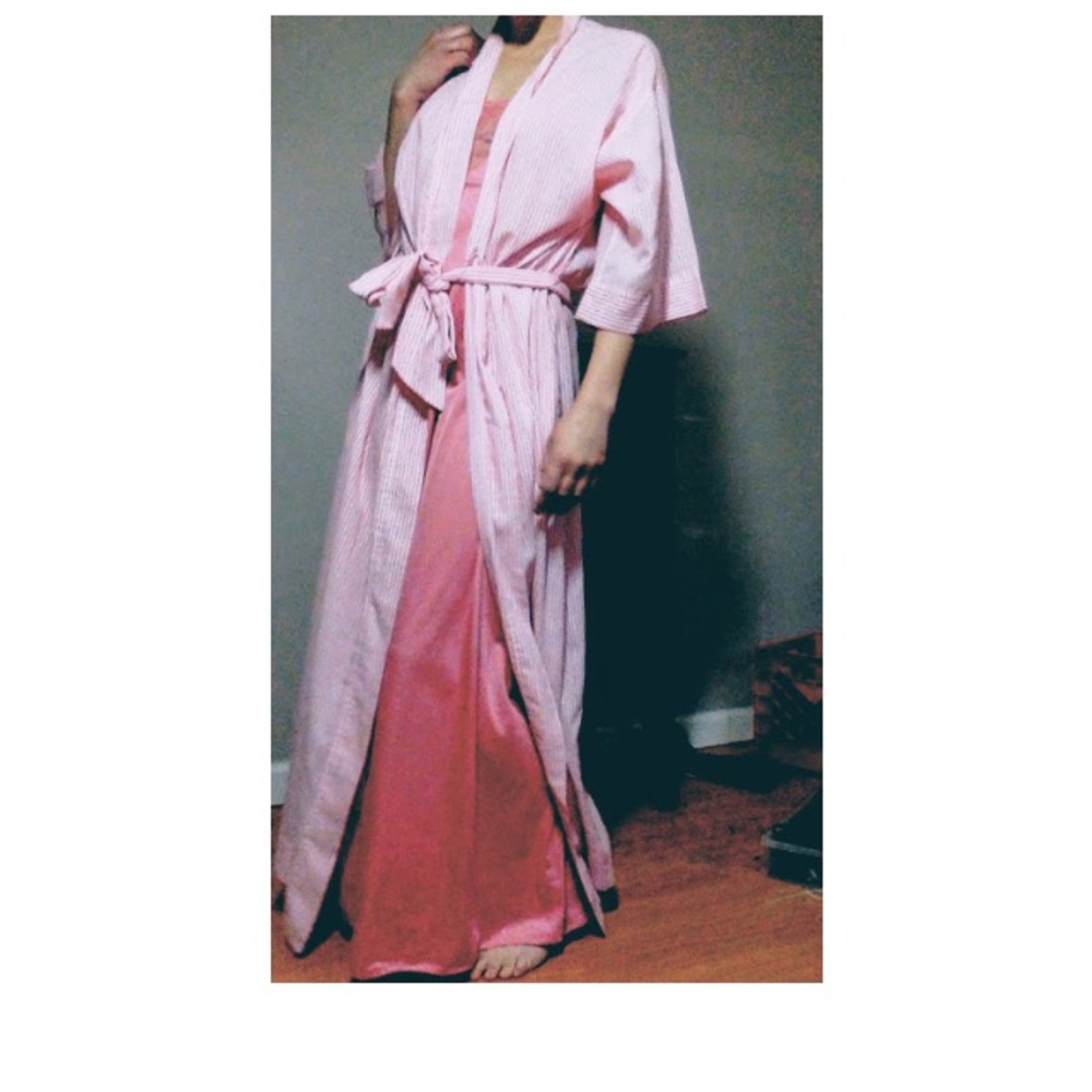 Vintage ‘Eve Stillman’ Pink Candy Striped Robe